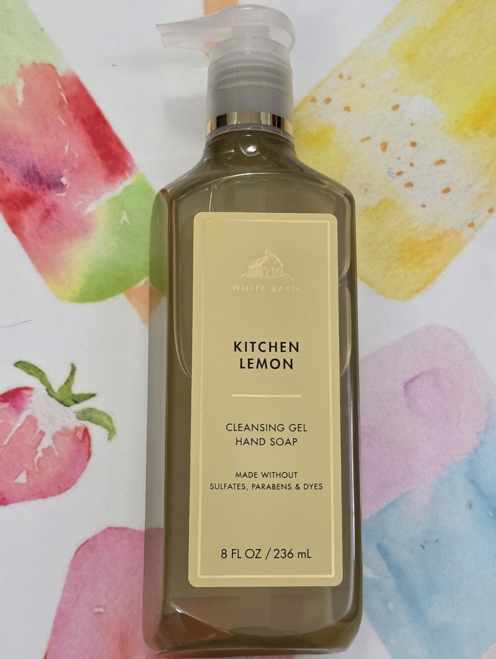 White Barn Kitchen Lemon Cleansing Gel Hand Soap 8oz NEW RARE